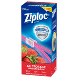 Slider Storage Gallon Bags with Power Shield Technology, 60 Count