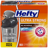 Strong™ Blackout Tall Kitchen Trash Bags, 13 Gallon, 80 Bags (Clean Burst™ Scent)